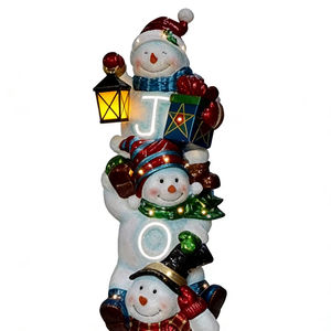 Muñecos de Nieve Superpuestos con Faroles, con 18 Luces y 9 Tiras de Luces - Product Image 1