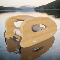 Yacht gonflable de bateau flottant portatif de haute qualité de conception en bois moderne de luxe