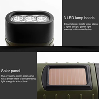 Lampe torche LED rechargeable à manivelle solaire, étanche, portable, auto-alimentée, pour situations d'urgence, survie et camping