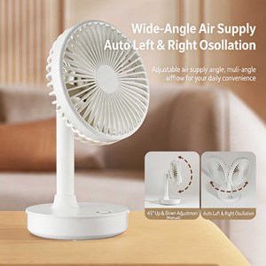 WUYANG Rechargeable Desk Fan <b>with</b> 3 Speeds <b>USB</b> Table Fan <b>with</b> 4000mAh Battery Portable Silent Fan - Product Image 3