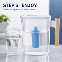 Filtres à eau pour pichets à eau potable de qualité supérieure, 10 tasses, 150 gallons, Tritan sans BPA, élimine le fluorure, le chlore, le plomb, NSF42 LFGB