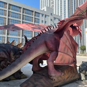 Customize Realistic Animated Dragon Lifelike Animatronic Western Dragon for Halloween Game Show Decoration With Wings Movement - Product Image 6