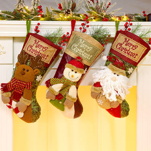 Décorations de réveillon de Noël pour enfants Cadeau de bas en forme de père Noël <span class=keywords><strong>avec</strong></span> pendentif d'arbre de Noël Sac de bonbons pour les vacances - Product Image 2