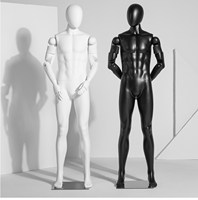 Mannequin robotisé corps entier réglable pour présentation de vêtements, avec bras flexibles et mobiles, modèle homme