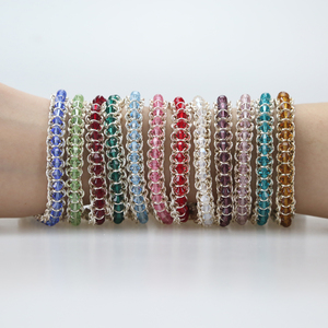 Esmeralda (mayo) de la columna de cristal de Swarovski Chainmaille joyería alambre envuelto pulsera - Product Image 3