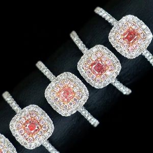 Anillo de Diamantes Rosados de 0.55CT, Oro Puro de 18k, Anillos de Boda, Piedras Preciosas Auténticas Xinfly, Venta al Por Mayor - Product Image 4