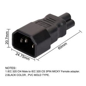 Connettore IEC320 da C14 a <span class=keywords><strong>C5</strong></span> PDU UPS industria spina adattatore convertitore elettrico spina per Computer portatile - Product Image 2