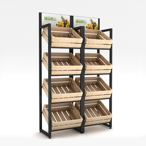 Estantes del supermercado tienda de frutas y vegetales pantalla súper mercado de fruta de madera estante de exhibición de vegetales caso deber de madera pesada - Product Image 3
