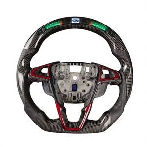 Volante Deportivo Personalizado <span class=keywords><strong>de</strong></span> Fibra <span class=keywords><strong>de</strong></span> Carbono Real con LED y Cuero para <span class=keywords><strong>Ford</strong></span> Mondeo, Focus ST Mk2, Mk7, <span class=keywords><strong>Fiesta</strong></span> Mk7.5, Mk8 2013, 2014, 2016 - Product Image 3