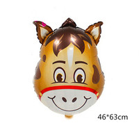 Ballon dessin animé en aluminium, 1 pièce, ballons avec tête d'animal, tigre, singe, zèbre, éléphant et girafe