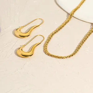 High end Chain necklace Fashion simple Wild jewelry brass 18k gold plated base chain necklace for women