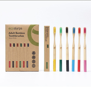 adultes tige ronde couleur maison hôtel écologique biodégradable naturel brosse à <span class=keywords><strong>dents</strong></span> bambou - Product Image 1