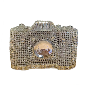 Retro Crystal <b>Camera</b> Shaped Clutch Purse for Women Twinkly Gemstones Evening <b>Bag</b> Glitter Bride Wedding Guest Handbag - Product Image 5