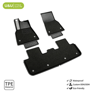 Tapetes de Auto 3D Personalizados de Doble Capa con Placa de Logotipo Metálica, Tapetes de TPE para Tesla Model Y - Product Image 1