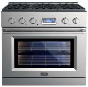 36" Professional Style 6 Burner Dual Fuel Freestanding Range with Convection Stainless Steel Tilt Panel Household Use - Product Image 1