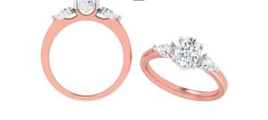 แหวนเพชรกะรัต1.5โรสโกลด์สำหรับผู้หญิงสำหรับสวมใส่ทุกวันแหวนแต่งงานทำจากเพชร - Product Image 2