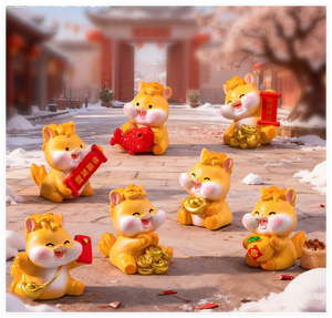 <span class=keywords><strong>Figurine</strong></span> de cheval en résine de dessin animé du zodiaque chinois du Nouvel An chinois 3D 2026 porte-bonheur doré avec souhaits Souvenir Décoration Feng Shui Jouets - Product Image 1