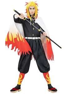 Perruque de <span class=keywords><strong>cosplay</strong></span> synthétique de haute qualité Ainizi Demon Slayer Kimetsu No Yaiba <span class=keywords><strong>Rengoku</strong></span> Kyoujurou pour Halloween - Product Image 2