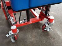 Chariot élévateur à ciseaux hydraulique électrique, transpalette HGTP.LT BS-EB 0,8 kW, hauteur de levage 85 mm, table 1100x680 mm, 4 roues pivotantes