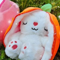 Peluche Lapin Fraise Lumineux Respirant 30CM, Jouet Apaisant et Compagnon de Sommeil pour Enfants, Vente Chaude
