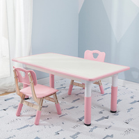 Ensemble table et chaises pour enfants, moderne, écologique, en plastique, sécurisé, avec 4 chaises réglables en hauteur, pour chambre/école