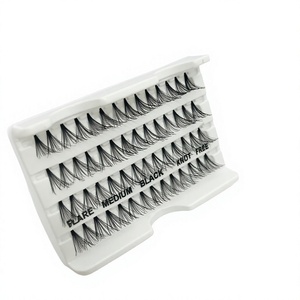 Vietnam high quality individual cluster false <b>eyelash</b> flare <b>extension</b> knot free by Synthetic white and pink tray - Product Image 2