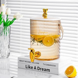 Carafe à eau froide avec robinet, seau en PS ambré grande capacité, distributeur de jus domestique pour fêtes - Product Image 3