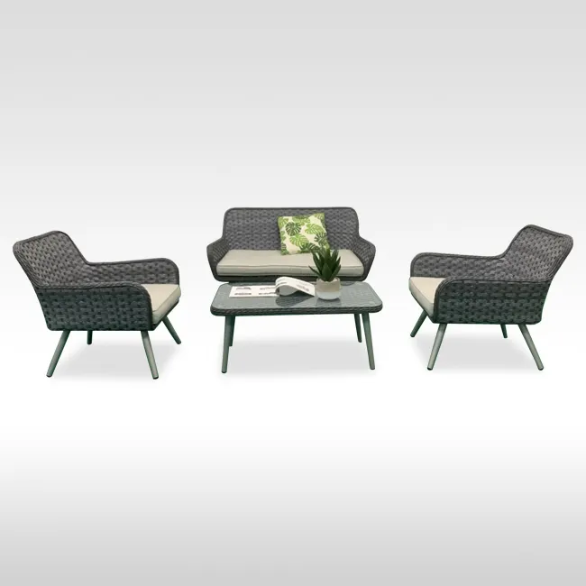 Yasn hytz205 cadeira com sofá para jardim, conjunto de sofá e poltrona em rattan para áreas externas, pátio, ar livre