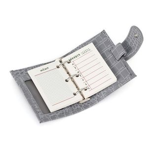 Hakiki deri ciltli defter Macaron 2 gevşek yaprak kitap cep Luxe <span class=keywords><strong>3</strong></span> yüzükler planlayıcısı bağlayıcı planlayıcısı ve cüzdan Combo 23mm yüzük - Product Image 5