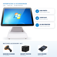 Terminal POS Layar Ganda Printer Thermal 58mm Mesin Kasir Toko Ritel Supermarket Meja Kasir