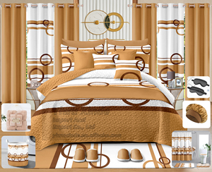 30-Piece Bedding Set Soft Fabric Printed Bedsheet Set Modern <strong>King</strong> 30pcs Quilted <strong>Bedspread</strong> with Curtains Living Room Wholesale - Product Image 5