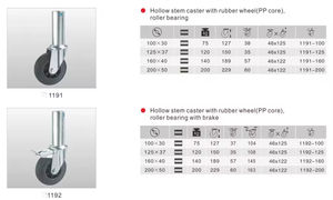 Ruedas Giratorias Industriales de Alta Calidad, Ruedas de Nylon con Eje Hueco - Product Image 6