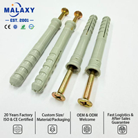 Malaxy Kunststoff-Expansionsschrauben Wandanker Nylon-Selbstschneidende Dübel für Beton und Ziegel Befestigungselemente
