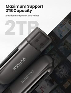 Ugreen CM406การ์ดรีดเดอร์การ์ดรีดเดอร์ M2, TF/SD/MS/ความเร็วสูง3.0 USB พร้อมฝาปิดอะแดปเตอร์หน่วยความจำ-แถมตัวอ่านการ์ดแบบออลอินวัน - Product Image 6