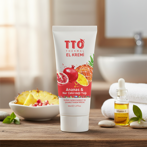 Crème pour les mains hydratante et nourrissante légère à l'acide hyaluronique thermique TTO, parfum ananas, beurre de karité, vitamine E, grenade - Product Image 3