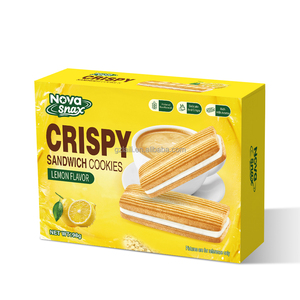 Novanacx giòn chanh đầy bánh sandwich Cookie ít calo đường miễn phí glucose nướng pho mát có hương vị cho tập thể dục chế độ ăn uống đồ ăn nhẹ hộp - Product Image 2