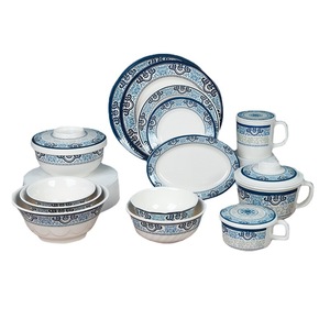 Five Harmony Chinese Style Blue And White Porcelain Melamine Dinnerware Set Round Bpa Free Daily Use - Product Image 2