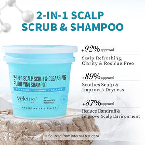 Scrub Naturale al Sale Marino <span class=keywords><strong>per</strong></span> il <span class=keywords><strong>Cuoio</strong></span> <span class=keywords><strong>Capelluto</strong></span> 2 in 1, <span class=keywords><strong>Shampoo</strong></span> Purificante e Detergente Profondo <span class=keywords><strong>per</strong></span> <span class=keywords><strong>Cuoio</strong></span> <span class=keywords><strong>Capelluto</strong></span> Grasso e con Forfora, con Rosmarino e Probiotici, Esfoliante 260g - Product Image 2