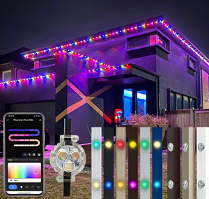 ไฟตกแต่งคริสต์มาสกลางแจ้งแบบกันน้ำ IP68 พร้อมรีโมทคอนโทรลอัจฉริยะ 12V 24V ไฟติดตั้งถาวรแบบราง - Product Image 1