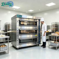 Horno de Panadería Profesional Nuevo de 3 Niveles y 12 Bandejas, Digital, a Gas y Vapor, con Fermentadora para Hornear Pan, Pasteles y Pizza