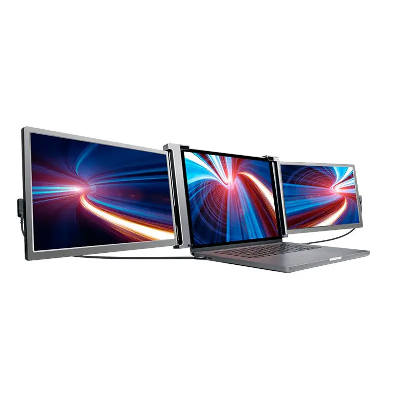 Klappbarer 15-zoll-Gaming-Monitor hochauflösende laptop-Erweiterung tragbarer Monitor 1080 p Triple-Screen-Monitor für Laptop