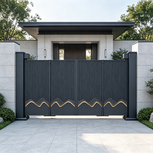 Automated <b>Swing</b> Entrance Gate for Villas Courtyards Modern Design Aluminum Alloy Mouse-proof Trackless Villa Courtyard - Product Image 6
