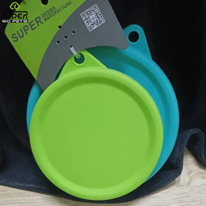 Mangkuk Anjing Lipat Silikon Aman untuk Makanan Bersertifikat dengan Penutup Tempat Makan Perjalanan Luar Ruangan Suplai Hewan Peliharaan Tiongkok - Product Image 3
