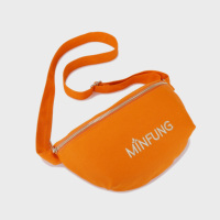 MINFUNG Sac banane vintage unisexe portable en toile souple antivol avec fermeture éclair, couleur unie, pour loisirs, vente en gros
