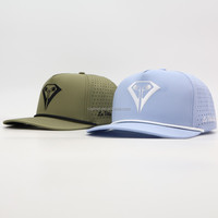 Gorra de Béisbol Personalizada de 5 Paneles con Logotipo Bordado en 3D, Impermeable, con Orificios Cortados con Láser, Gorras de Golf Perforadas, Gorras Deportivas de Alto Rendimiento, Gorras de Golf con Cuerda