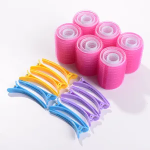 Hot sale Plastic Hair Rollers Set pack hair rollers with clips for women use for Salon Styling Dressing