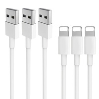 Câble de Données USB 1M de Haute Qualité Certifié MFI en Usine, Câble de Charge 2.4A pour iPhone 14 13 12 11 Pro Max XR