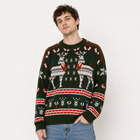 Pull-over familial à manches longues en coton jacquard 100 % personnalisé avec lettres, col rond, style homme, haute qualité, pour Noël