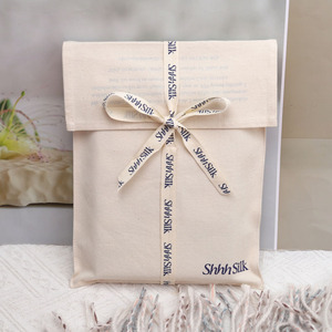 Borsa in cotone organico riciclabile personalizzata busta di tela naturale per scarpe sacchetto per polvere Beige Eco carta da regalo gratuita - Product Image 1