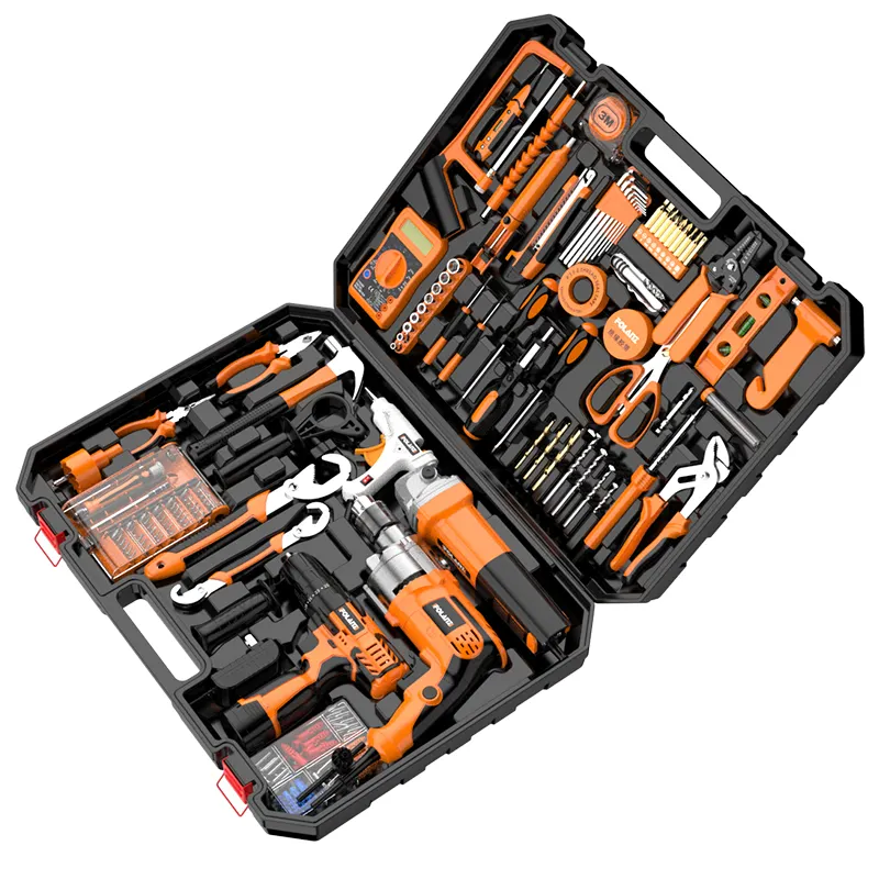 Factory Price cordless drill household tool kit with digital test pen and daily hardware tool set box